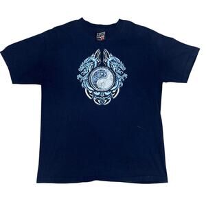 vintage y2k 2003 Top Heavy tribal japanese dragon JNCO tshirt Large skater emo